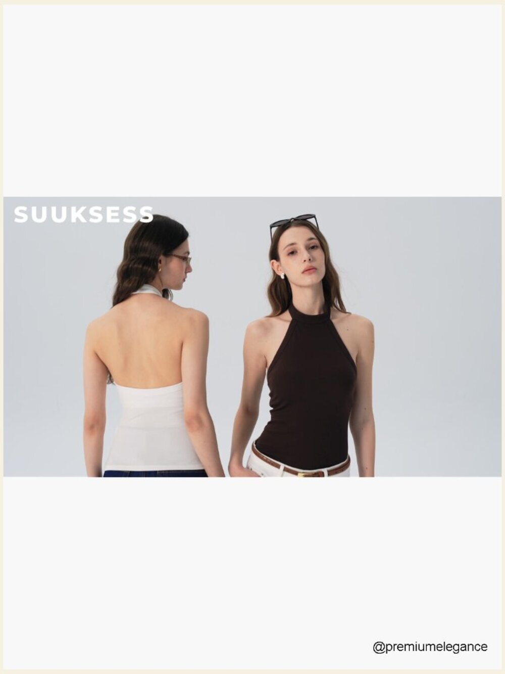 Padded Halter Tank Top Ribbed High Neck Backless - Picture 7 of 7